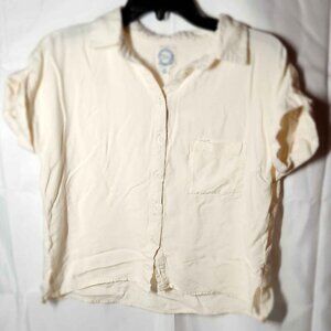 Blue Rain Women's Offwhite Button down Sirt Size Small